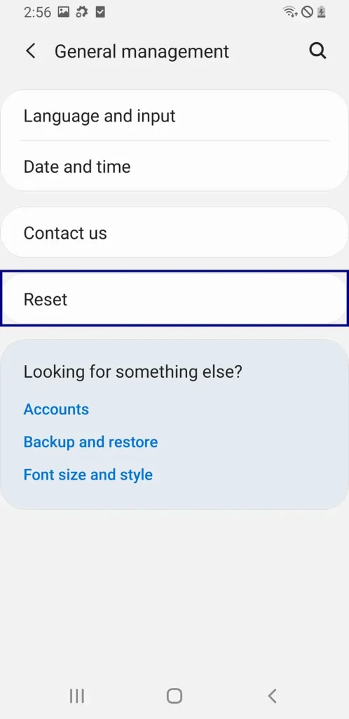 Network Setting Reset Samsung - Reset